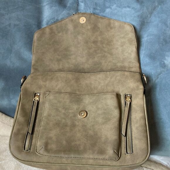 Olive Green Satchel Messenger Crossbody Bag - Picture 5 of 15